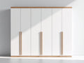 Armadio - Legno ingegnerizzato - 268x60x205 cm - Bianco-Rovere chiaro - Moderno