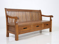 Panche da giardino - legno - 168x59x96 cm - marrone noce - stile rustico con contenitore