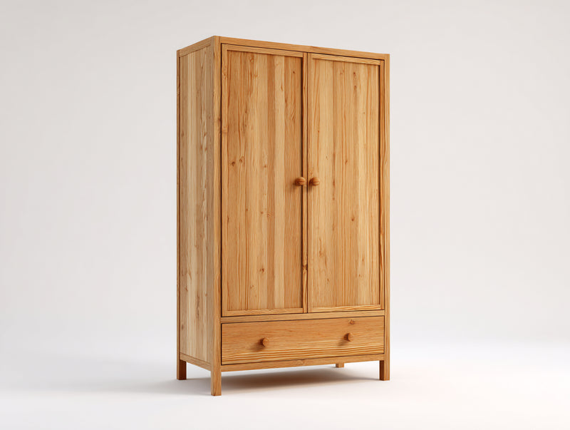 Armadio - Legno di pino - 92x53x184 cm - Pino naturale - Rustico