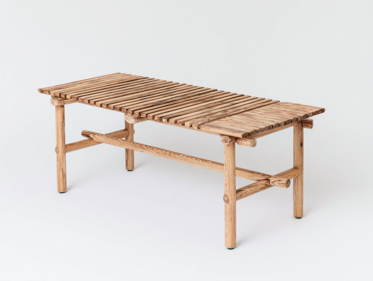 Tavolo da giardino - legno - 170x75x75 cm - legno sbiancato - stile rustico